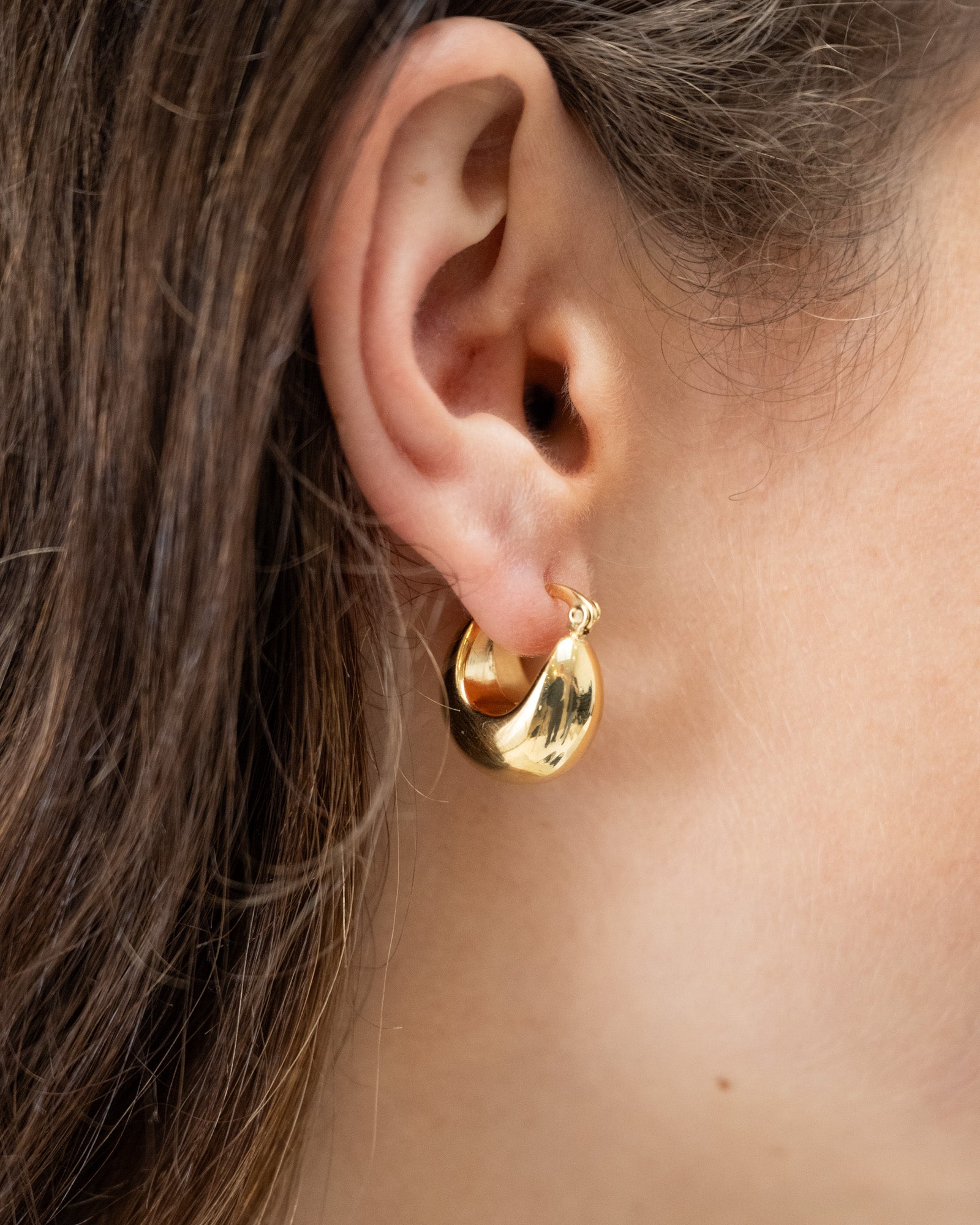 Gold Plated Huggie Hoop Earrings with Diamante - Lovisa